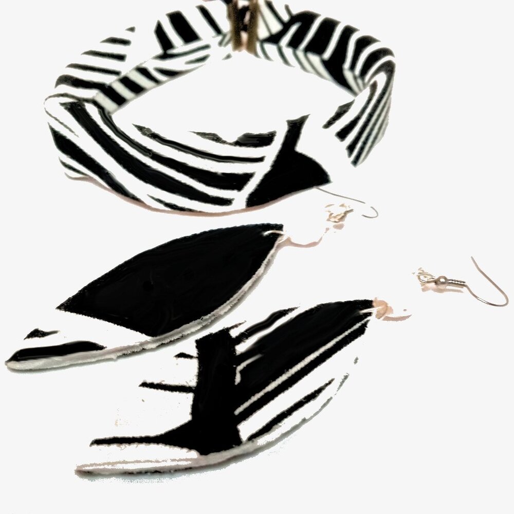 Black & White Jewelry Set, Black White Accessories, Black White Jewelry